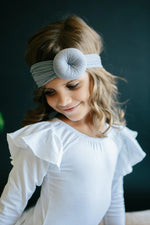 Mila & Rose ® White L/S Flutter Sleeve Leotard - 