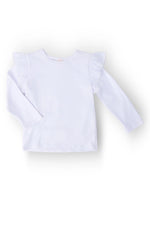 White L/S Ruffle Tee - Sleeve, Baby & Toddler Clothing, Child, Long-sleeved T-shirt, Ruffle | Everetts Place