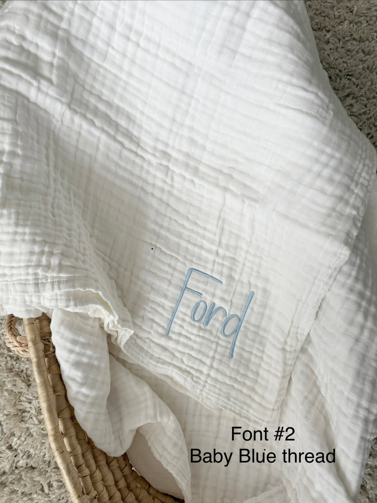 White Organic Muslin 6-Layer Blanket by Harp Angel Boutique