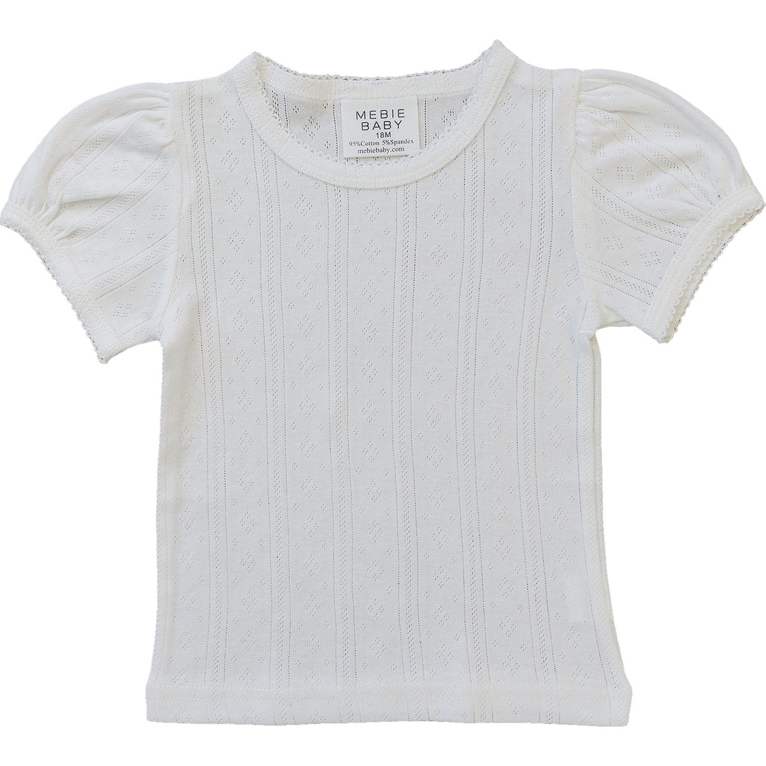 Mebie Baby White Pointelle Tee - 