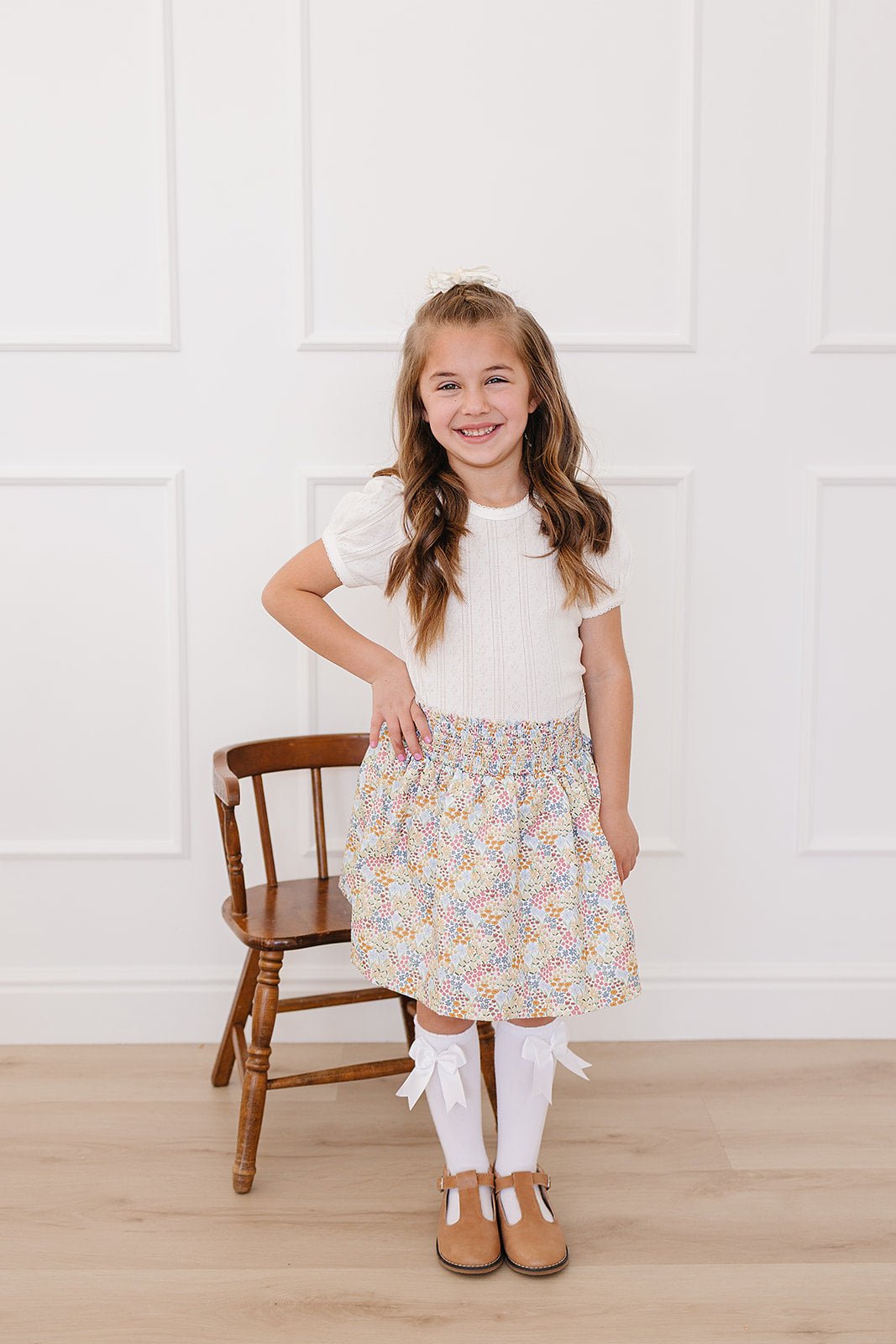 Mebie Baby White Pointelle Tee - 