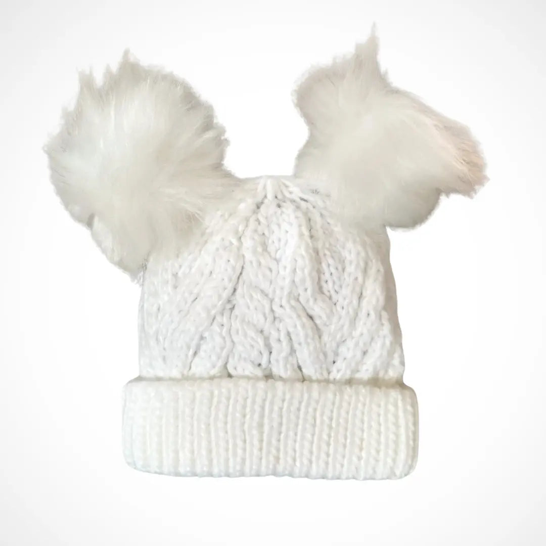 Kolorful White Pom Beanie - 