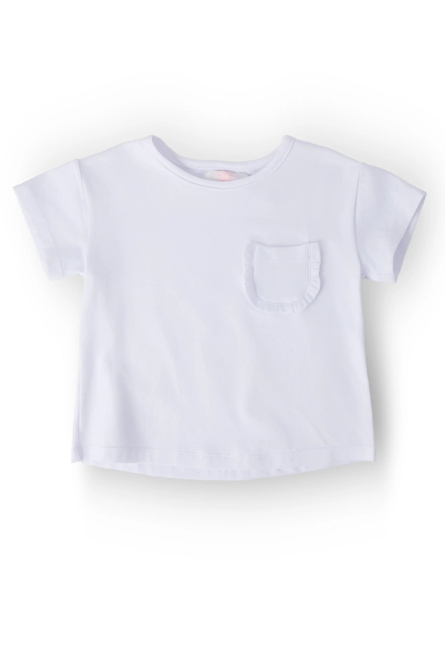 White Ruffle Pocket Tee - White, Active Shirt, Crop top, Baby & Toddler Clothing, Sleeveless shirt | Everetts Place