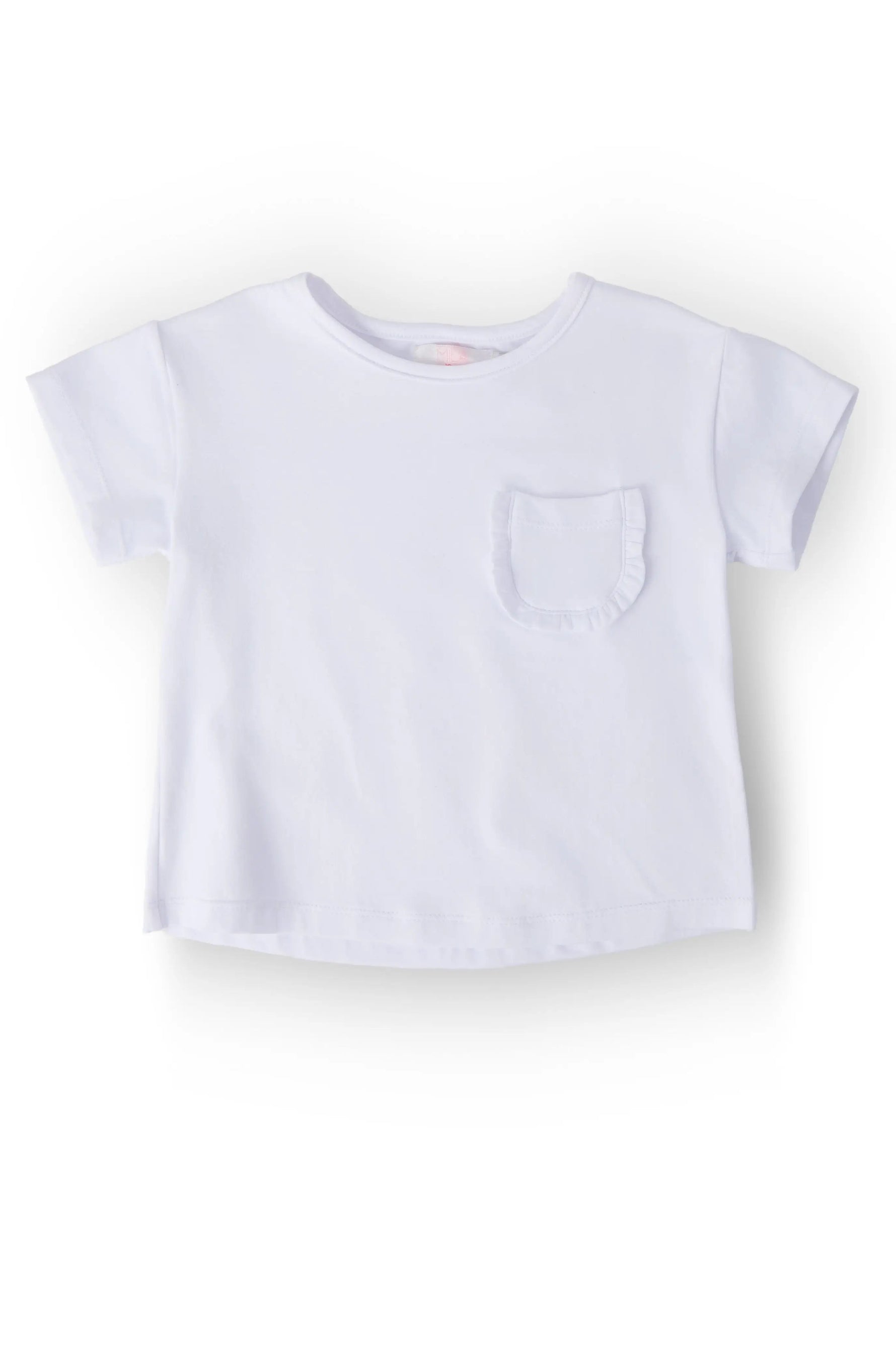 White Ruffle Pocket Tee - White, Active Shirt, Crop top, Baby & Toddler Clothing, Sleeveless shirt | Everetts Place