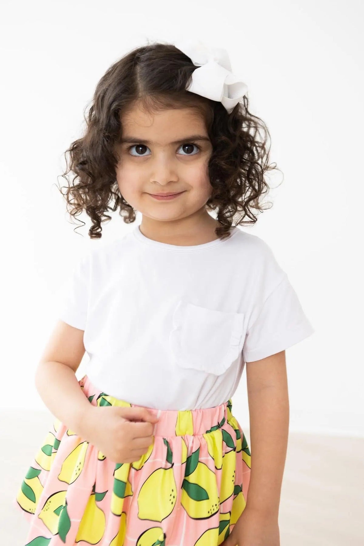 Mila & Rose ® White Ruffle Pocket Tee - 