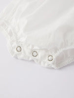 Rylee Faith Designs White Smocked Church Christ Bishop Christening Girls Romper - Everetts Place Boutique - 