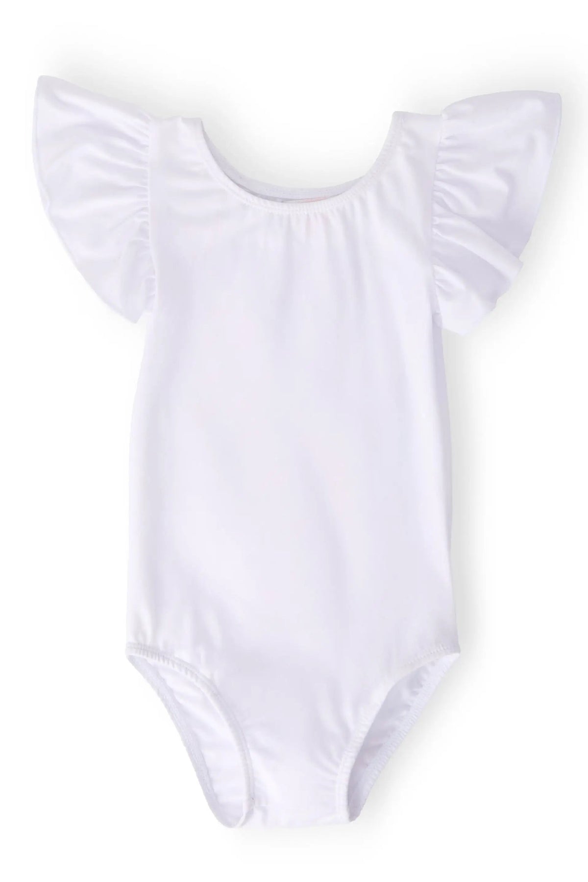 White S/S Flutter Sleeve Leotard - Baby & Toddler Clothing, Leotard, Infant bodysuit, Swimsuit, Swimwear | Everetts Place