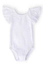 White S/S Flutter Sleeve Leotard - Baby & Toddler Clothing, Leotard, Infant bodysuit, Swimsuit, Swimwear | Everetts Place