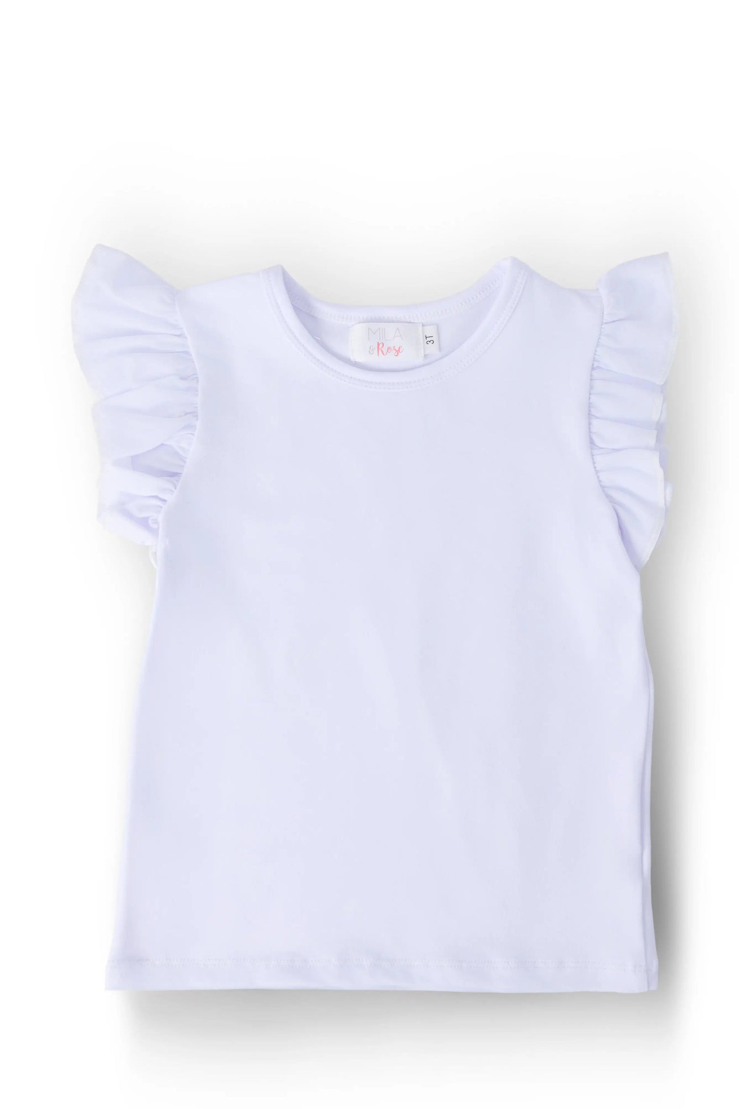White S/S Ruffle Tee - Baby & Toddler Clothing, Ruffle, Child, Top | Everetts Place