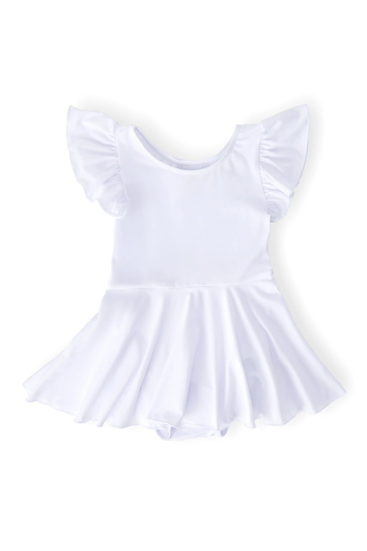 White S/S Twirl Leotard - Ruffle, Performing Arts, Costume, One-piece garment, Entertainment | Everetts Place