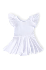 White S/S Twirl Leotard - Ruffle, Performing Arts, Costume, One-piece garment, Entertainment | Everetts Place