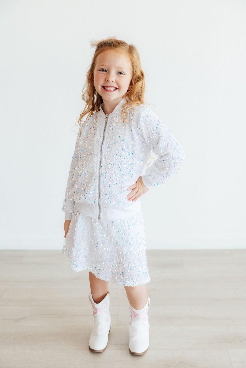 Mila & Rose ® White Velvet Sequin Jacket - 