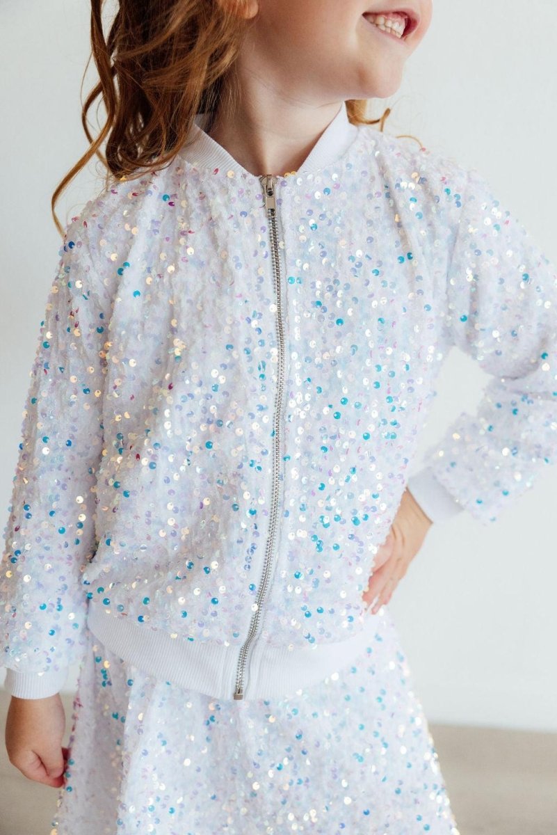 Mila & Rose ® White Velvet Sequin Jacket - 
