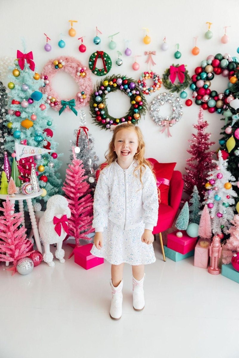 Mila & Rose ® White Velvet Sequin Jacket - 