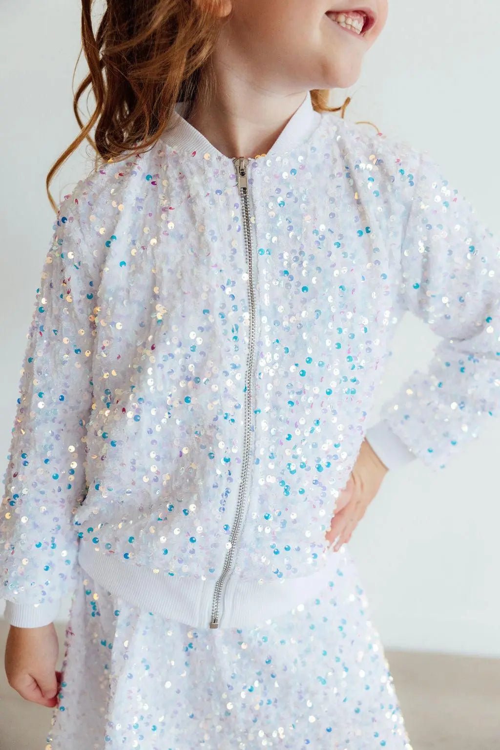 White Velvet Sequin Jacket - Sleeve, Fashion, Collar, Pink, Child | Everetts Place