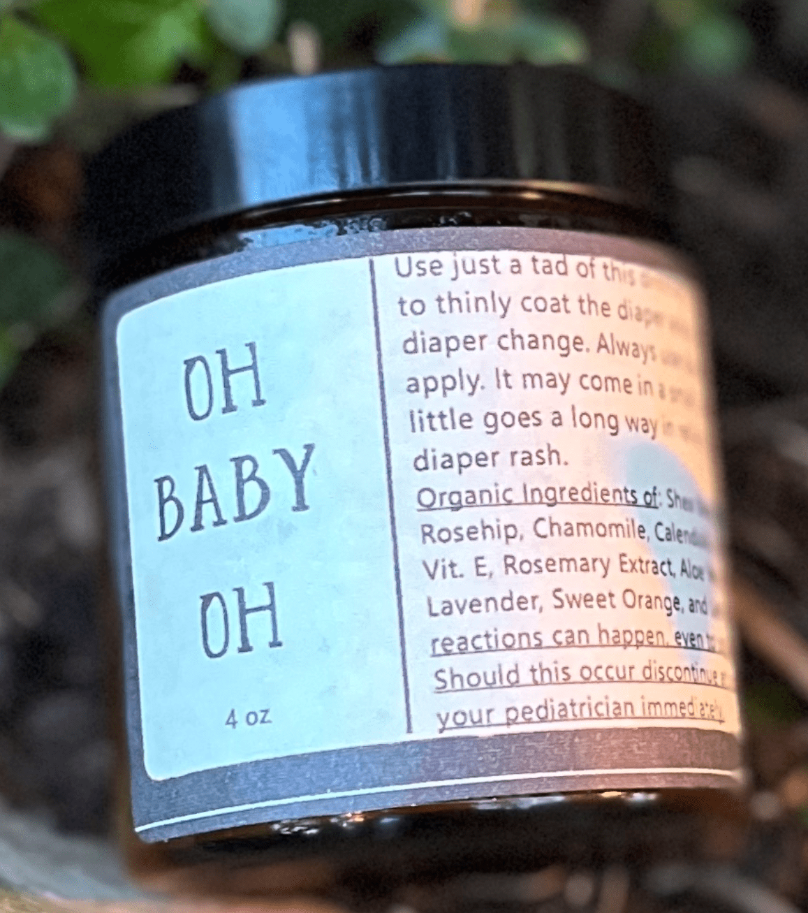Wholesale Oh Baby Oh - Organic Handmade Diaper Balm /Chafing/Cracked Skin- to help soothe any bottom (including adults)- Minimum order of 4