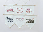 Little Joy Co. Wild Child Canvas Pennant Natural Dowel Banner Little Joy - Everetts Place Boutique - 