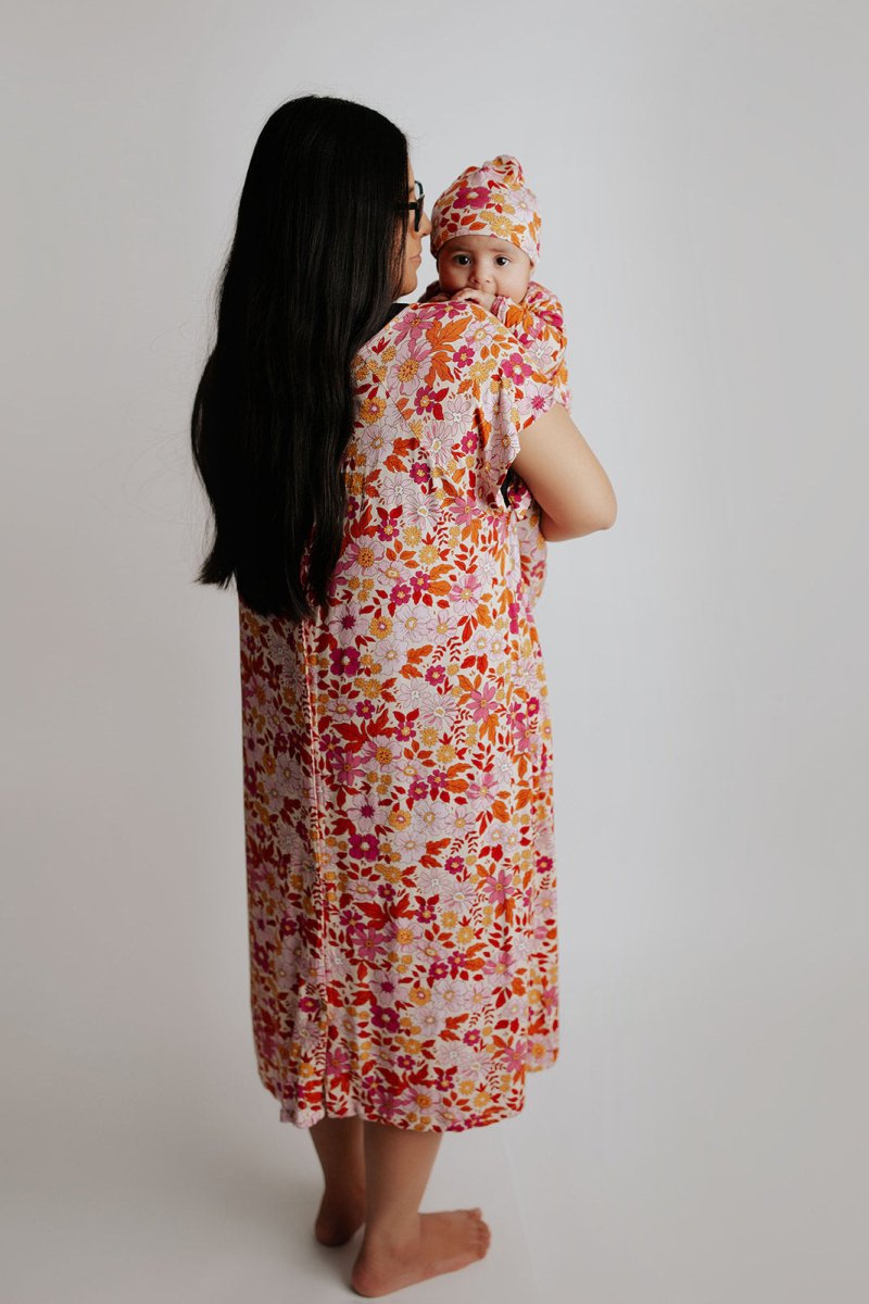 Three Little Tots Wild Child Knotted Newborn Baby Gown - 