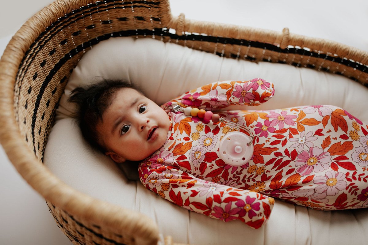 Three Little Tots Wild Child Knotted Newborn Baby Gown - 