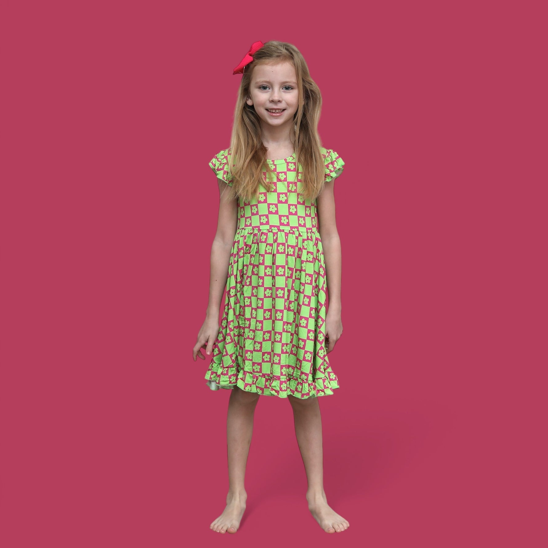 DREAM BIG LITTLE CO WILD DAISY CHECKERS DREAM RUFFLE DRESSEveretts Place