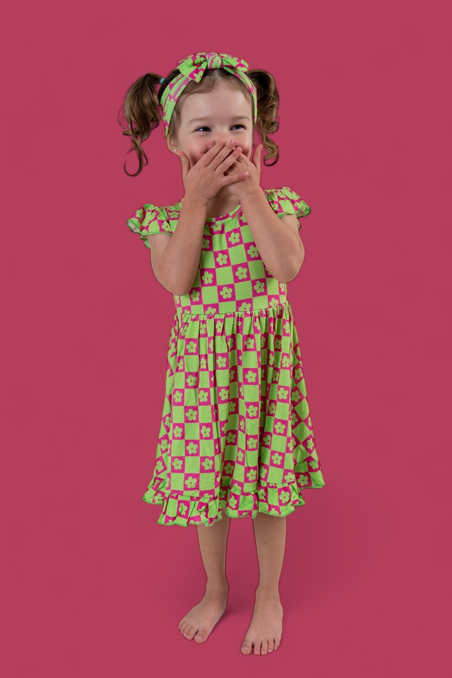 DREAM BIG LITTLE CO WILD DAISY CHECKERS DREAM RUFFLE DRESSEveretts Place