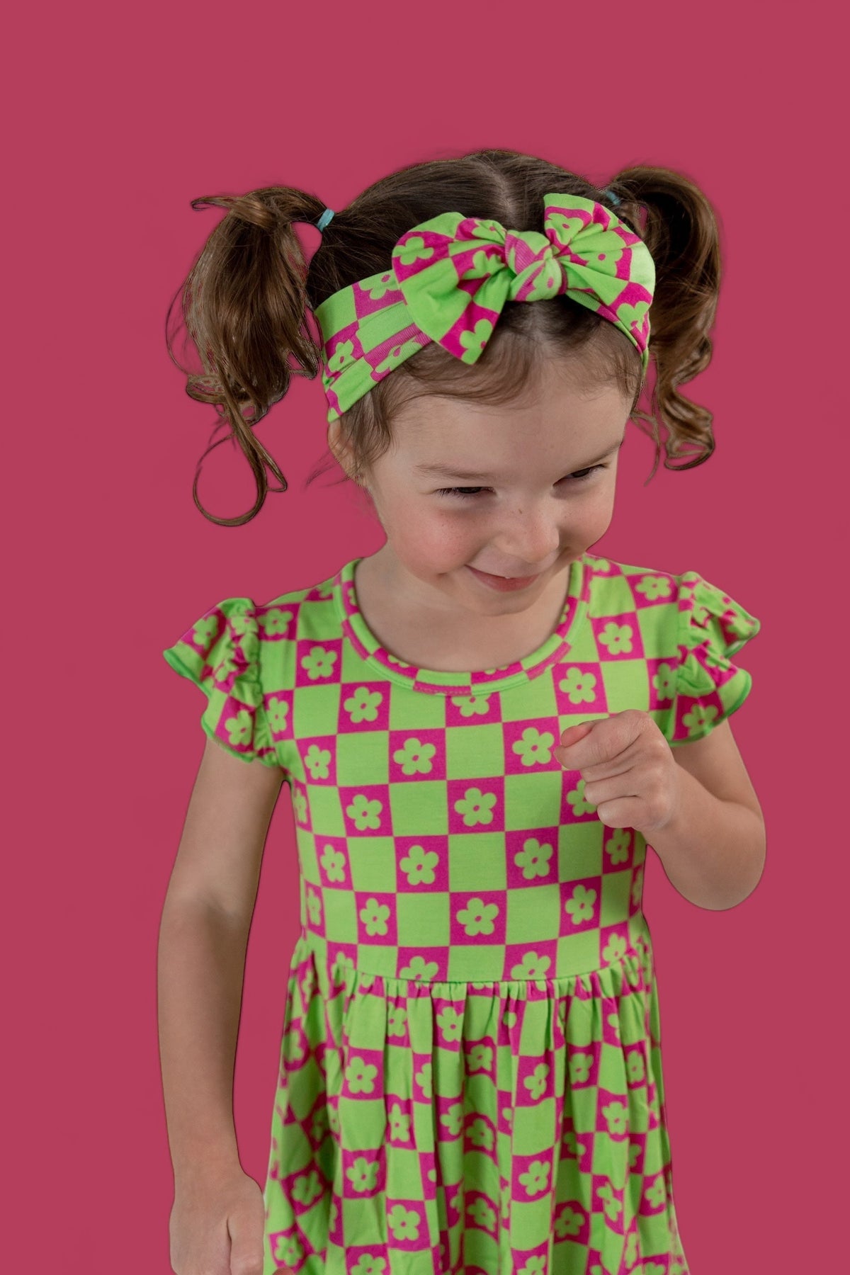 DREAM BIG LITTLE CO WILD DAISY CHECKERS DREAM RUFFLE DRESSEveretts Place