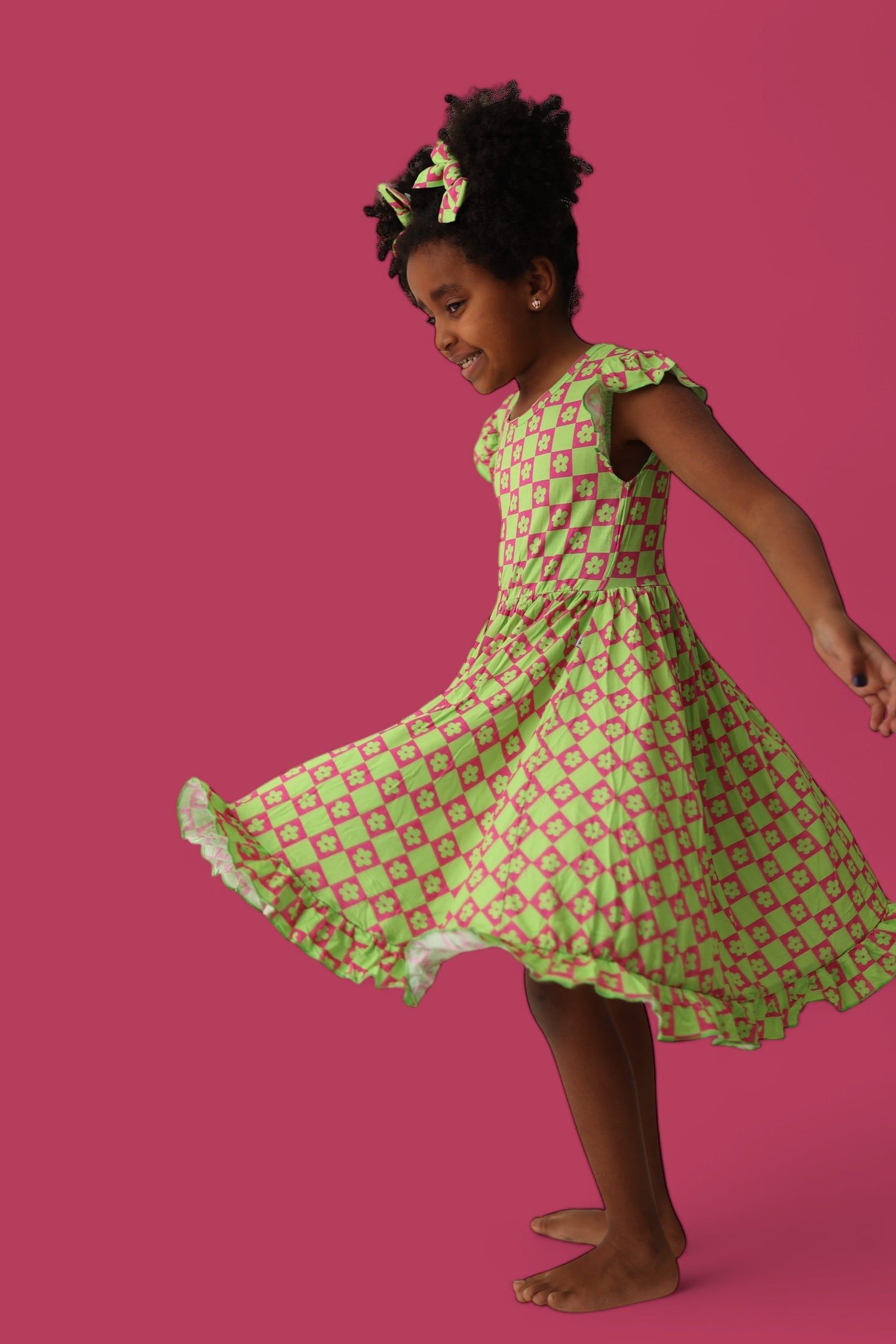 DREAM BIG LITTLE CO WILD DAISY CHECKERS DREAM RUFFLE DRESSEveretts Place