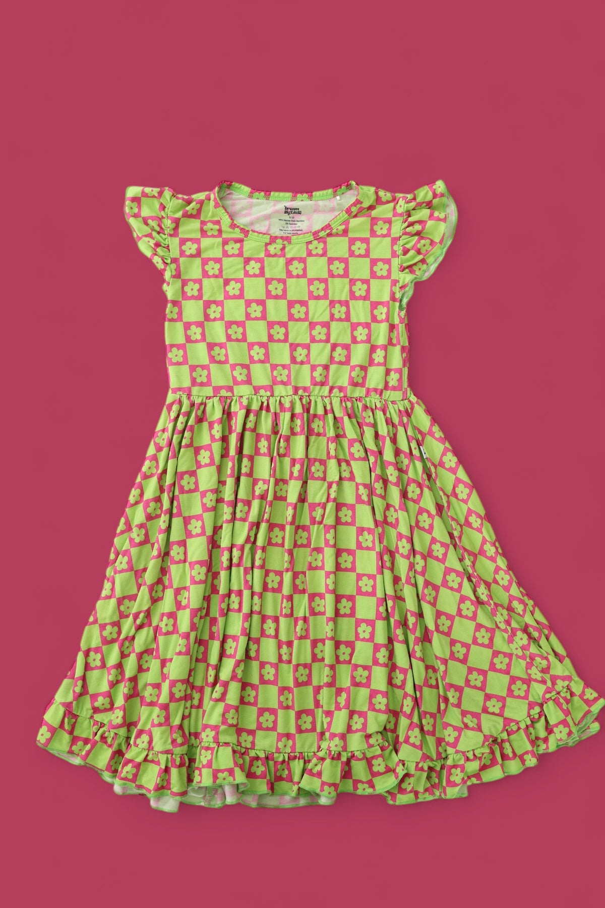 DREAM BIG LITTLE CO WILD DAISY CHECKERS DREAM RUFFLE DRESSEveretts Place