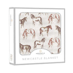 Newcastle Classics Wild Horses Bamboo Kids Blanket with 100 Percent Muslin Softness for Cozy Comfort - 