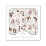 Newcastle Classics Wild Horses Bamboo Kids Blanket with 100 Percent Muslin Softness for Cozy Comfort - 
