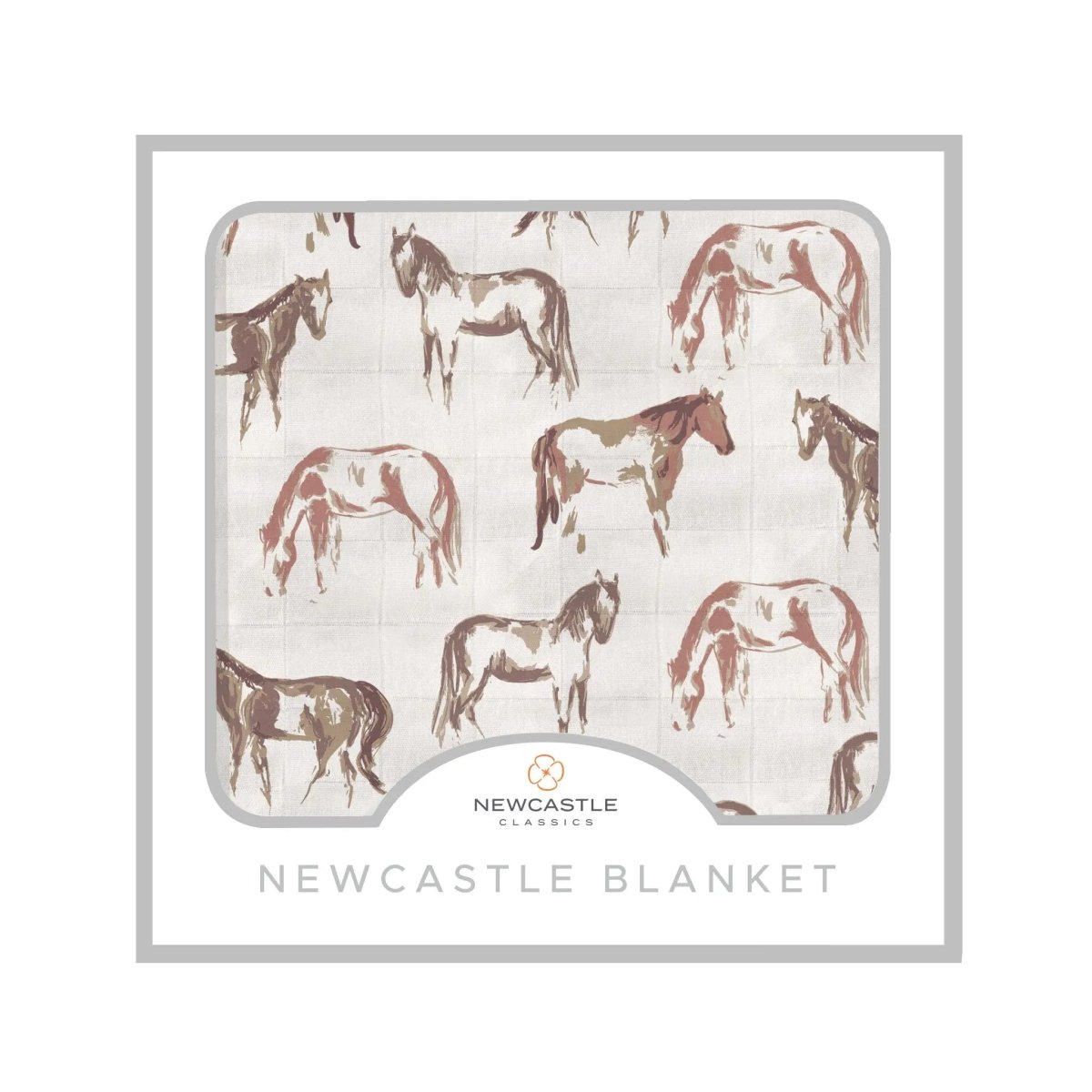 Newcastle Classics Wild Horses Bamboo Kids Blanket with 100 Percent Muslin Softness for Cozy Comfort - 