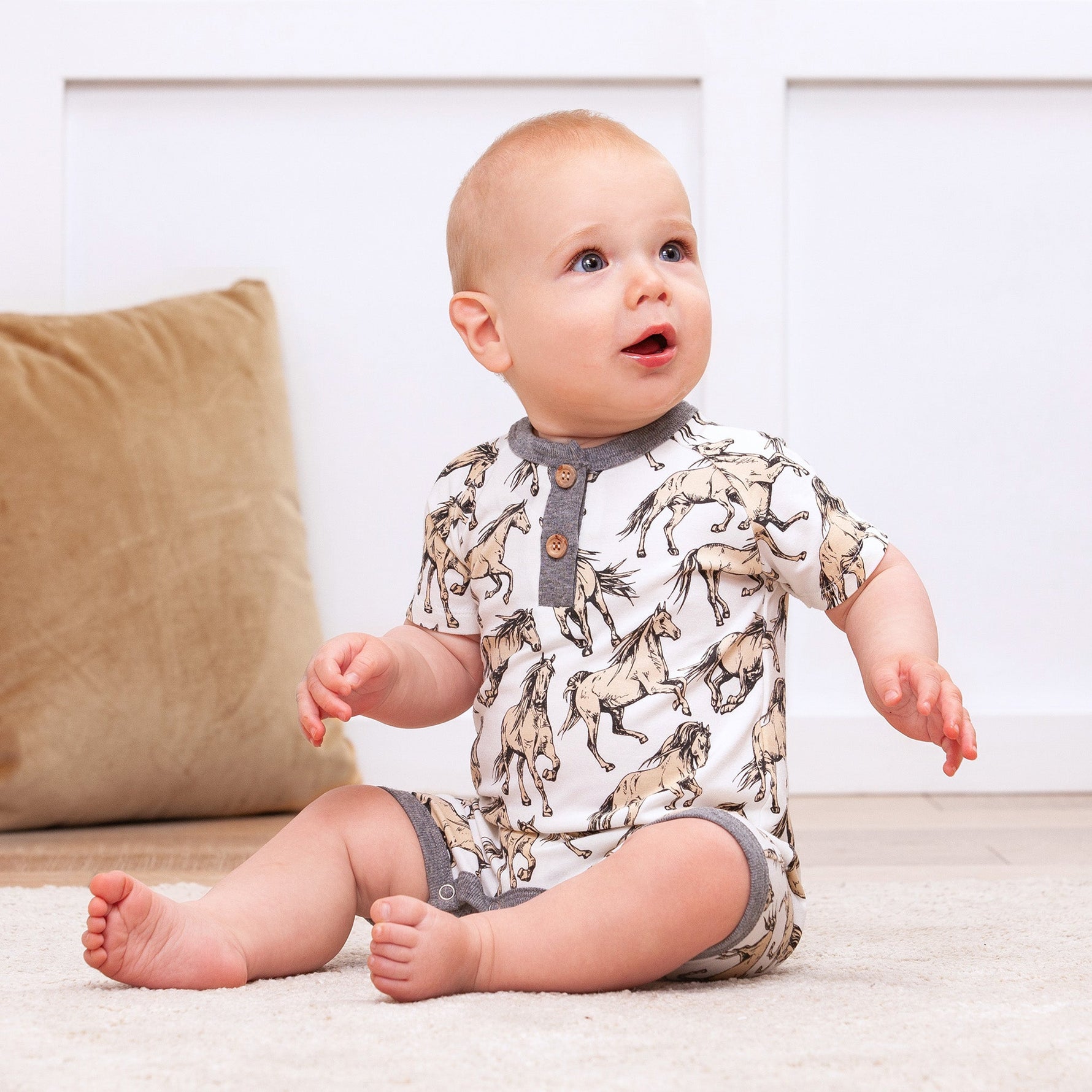 Wild Horses Bamboo Short Romper - Sleeve, Baby & Toddler Clothing, Child, Infant bodysuit, Toddler | Everetts Place