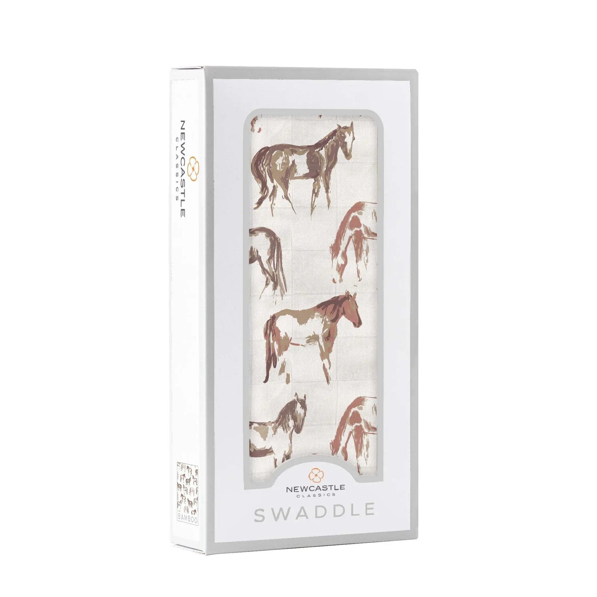 Wild Horses Bamboo Swaddle Soft Breathable Muslin Blanket 100 Percent Bamboo Fabric Newcastle Classics