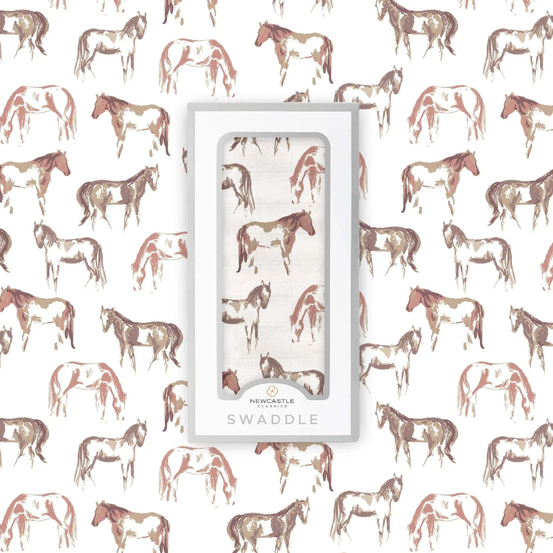 Newcastle Classics Wild Horses Bamboo Swaddle Soft Breathable Muslin for Newborns - Baby & Toddler > Swaddling & Receiving Blankets Bamboo Swaddle
