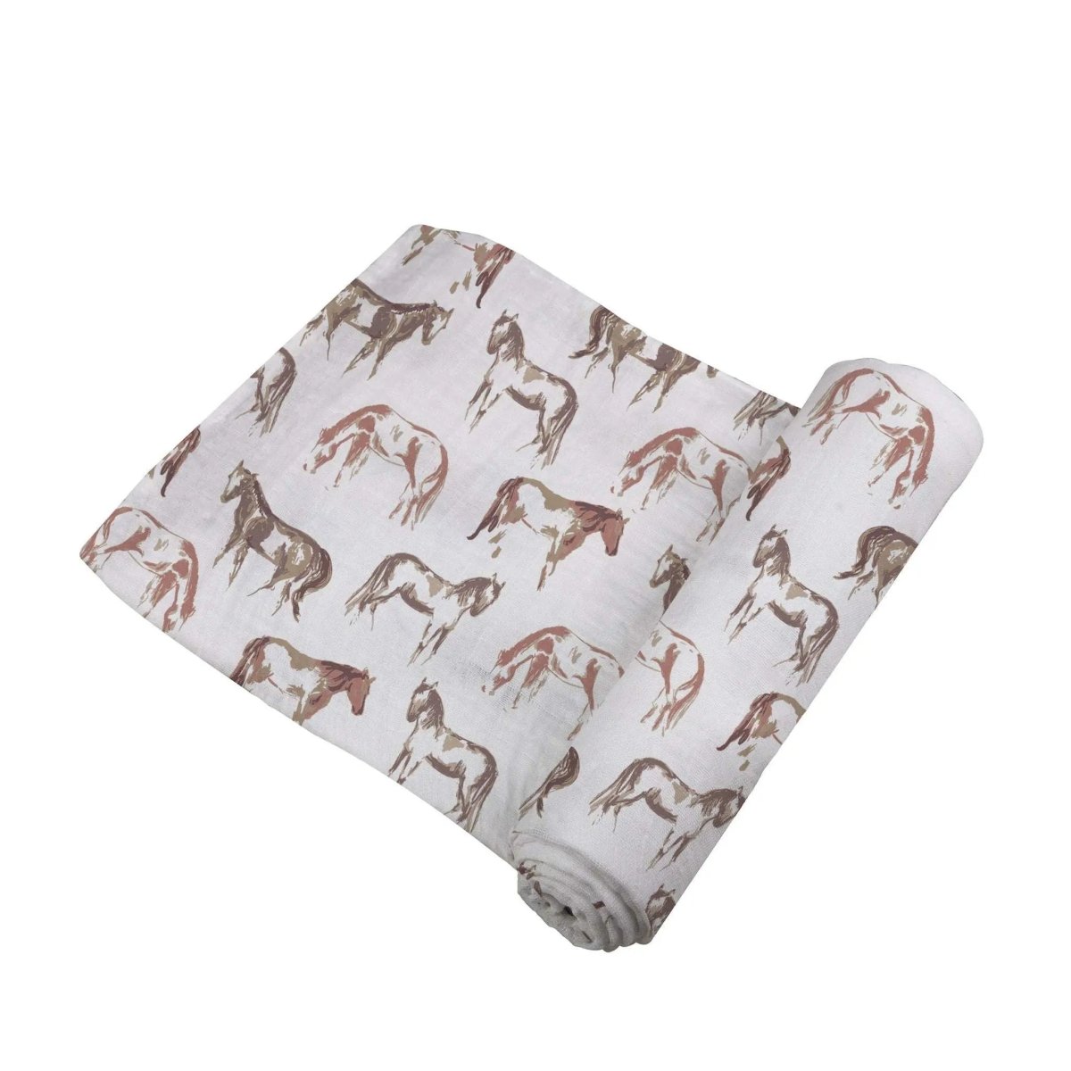 Newcastle Classics Wild Horses Bamboo Swaddle Soft Breathable Muslin for Newborns - 