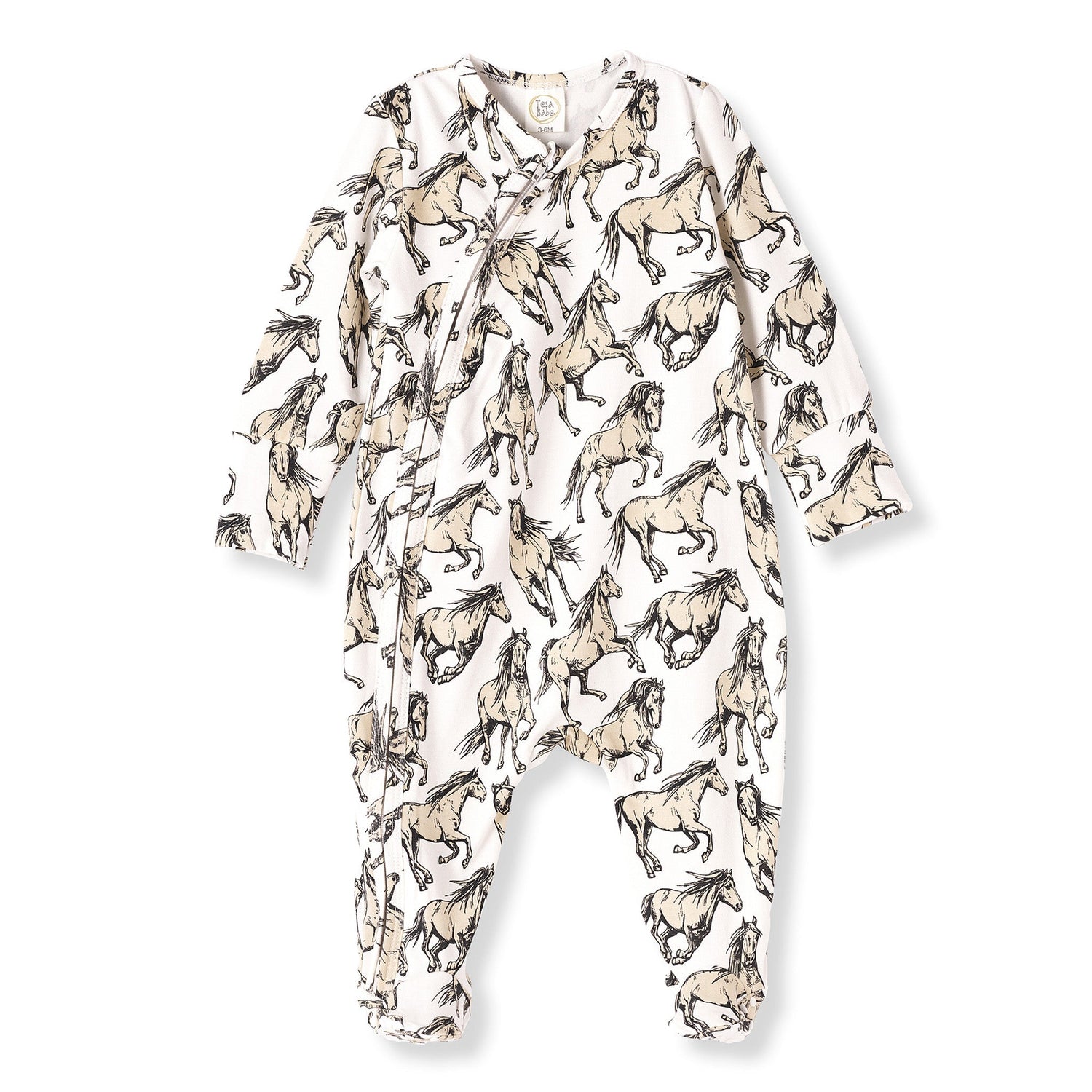 Tesa Babe Wild Horses Bamboo Zipper RomperEveretts Place