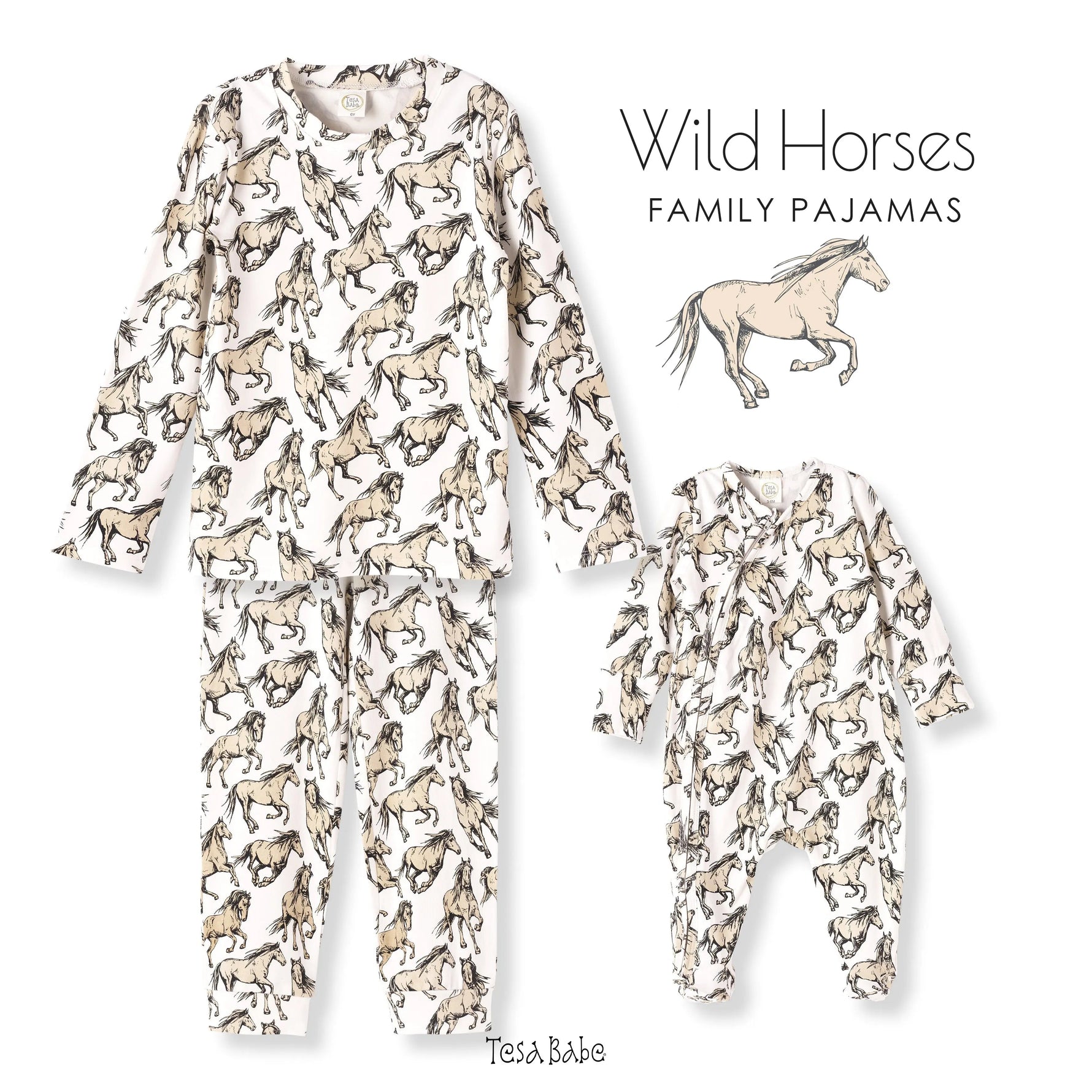Tesa Babe Wild Horses Bamboo Zipper Romper - 