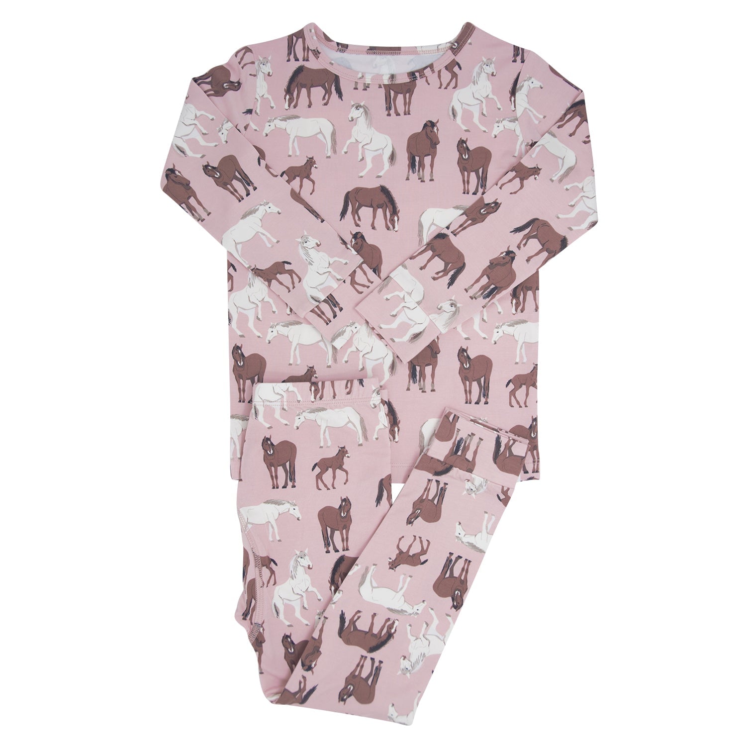 Wild Horses Big Kid Pajama Set for Cozy Sleepwear Comfort Sweet Bamboo Everetts Place: Online Boutique