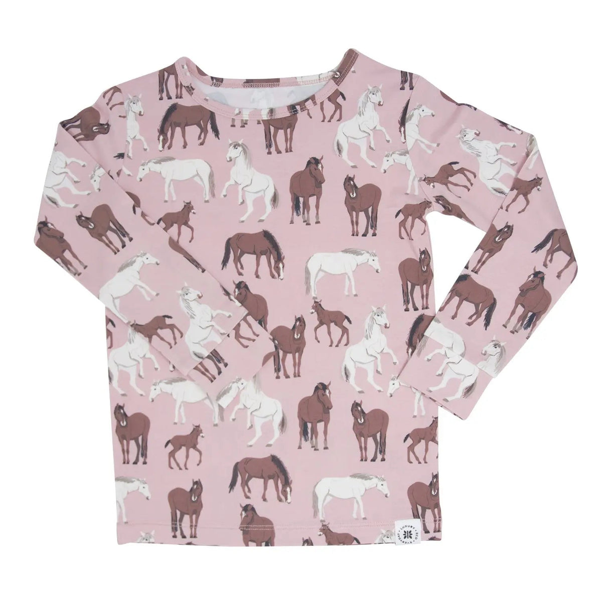 Sweet Bamboo Wild Horses Big Kid Pajama Set - 