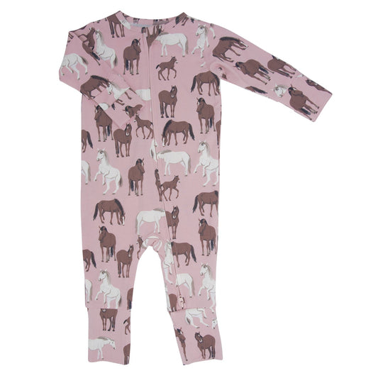 Wild Horses Convertible Romper Soft Silky Fabric For Babies Sweet Bamboo Everetts Place: Online Boutique
