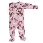 Sweet Bamboo Wild Horses Zipper Footie - 