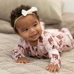 Sweet Bamboo Wild Horses Zipper Footie - 