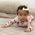 Sweet Bamboo Wild Horses Zipper Footie - 