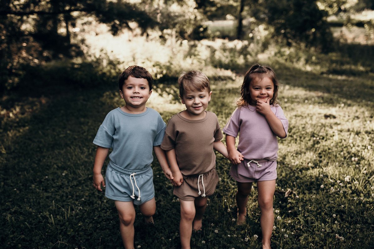 Three Little Tots Wild Orchid Waffle Set - 