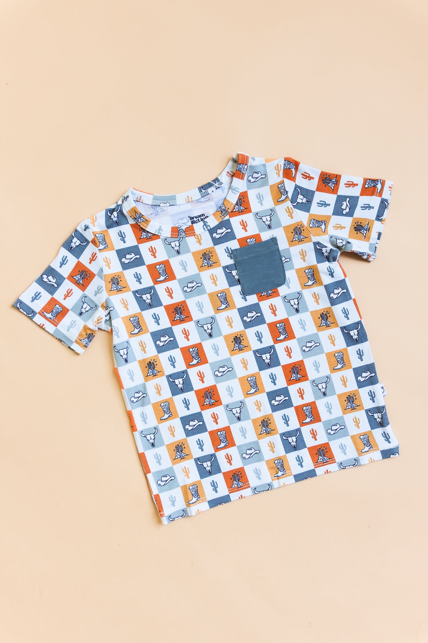 DREAM BIG LITTLE CO WILD WEST CHECKERS DREAM POCKET TEEEveretts Place