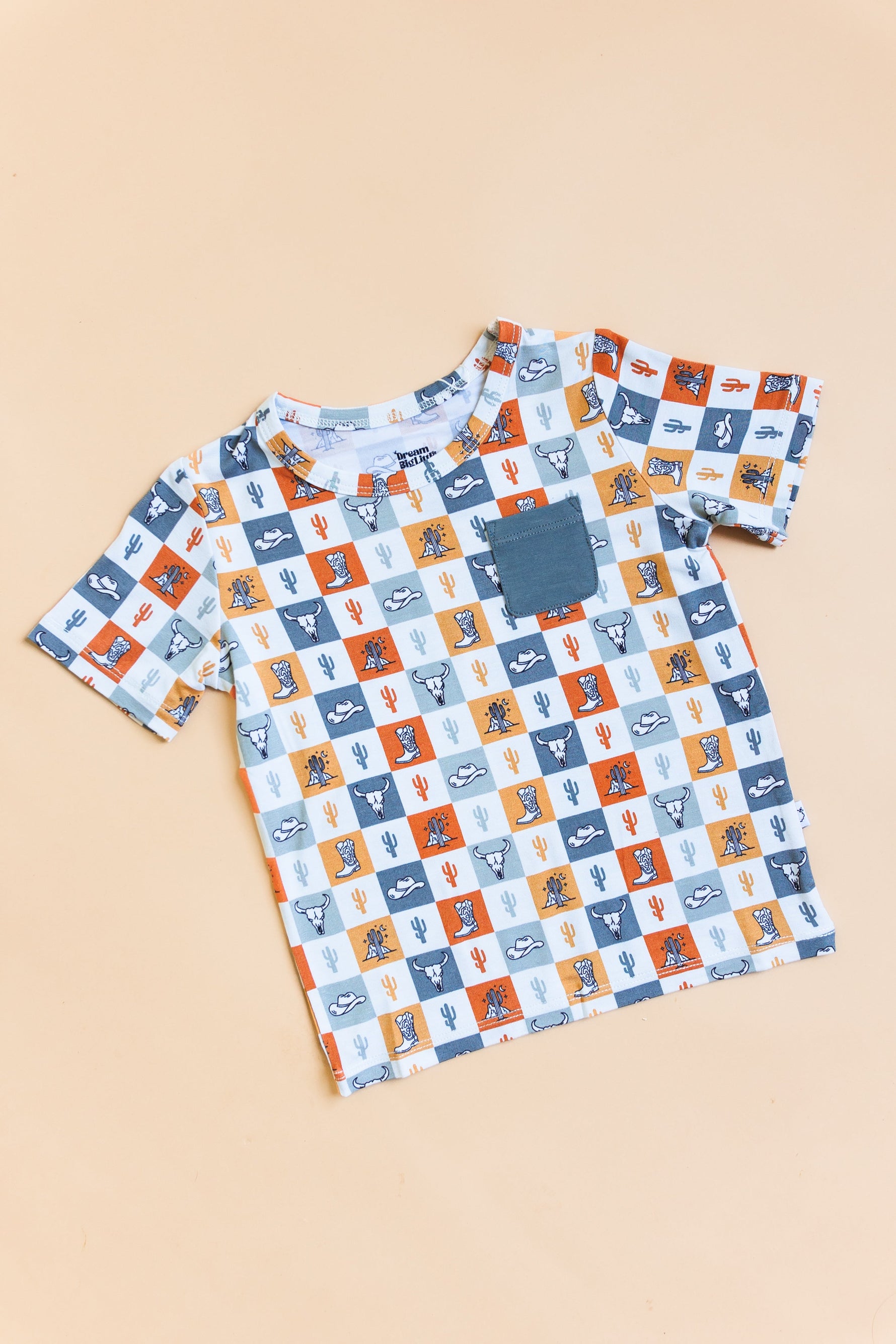 DREAM BIG LITTLE CO WILD WEST CHECKERS DREAM POCKET TEEEveretts Place