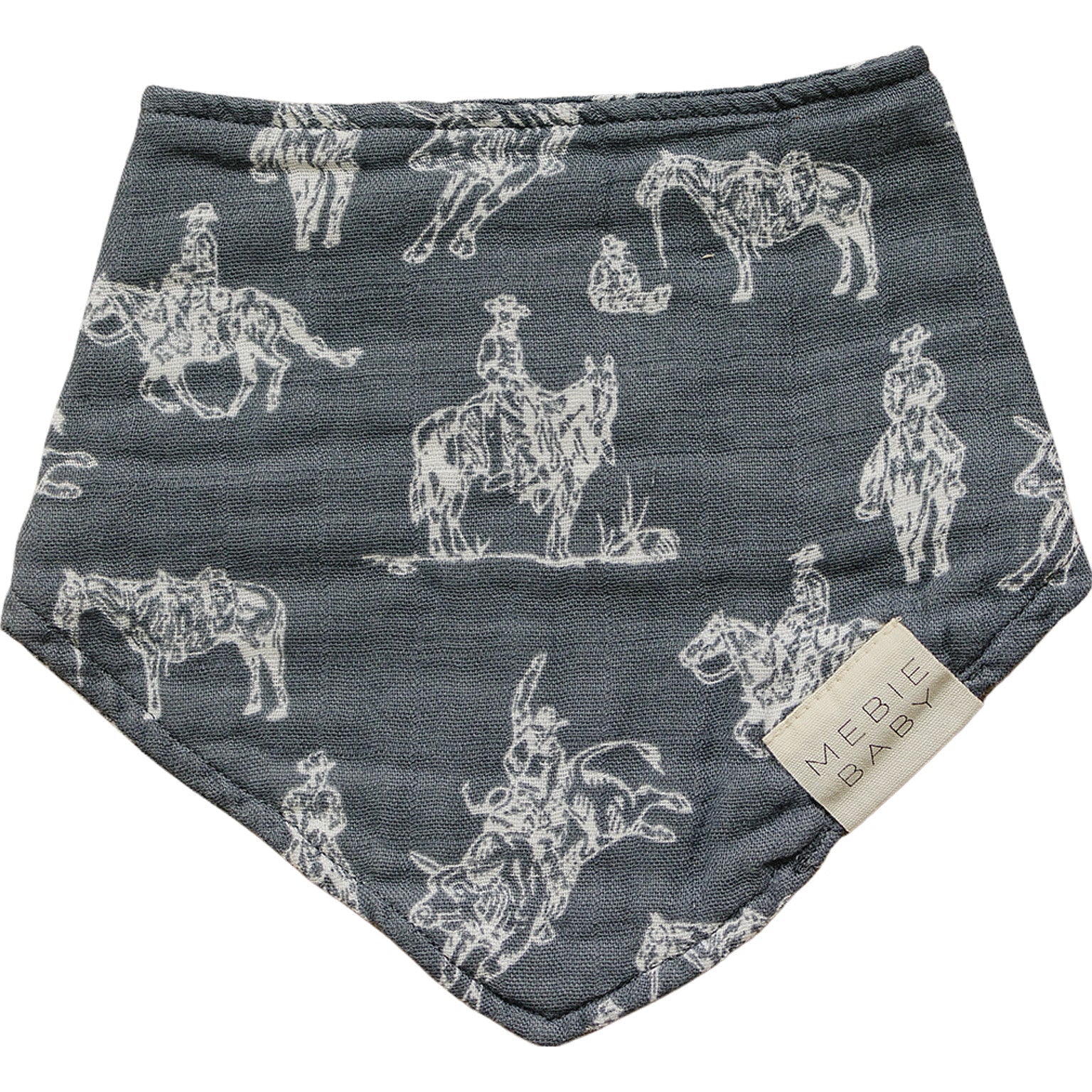 Mebie Baby Wild West Muslin Bib For Baby With Adjustable Snap Closure - 