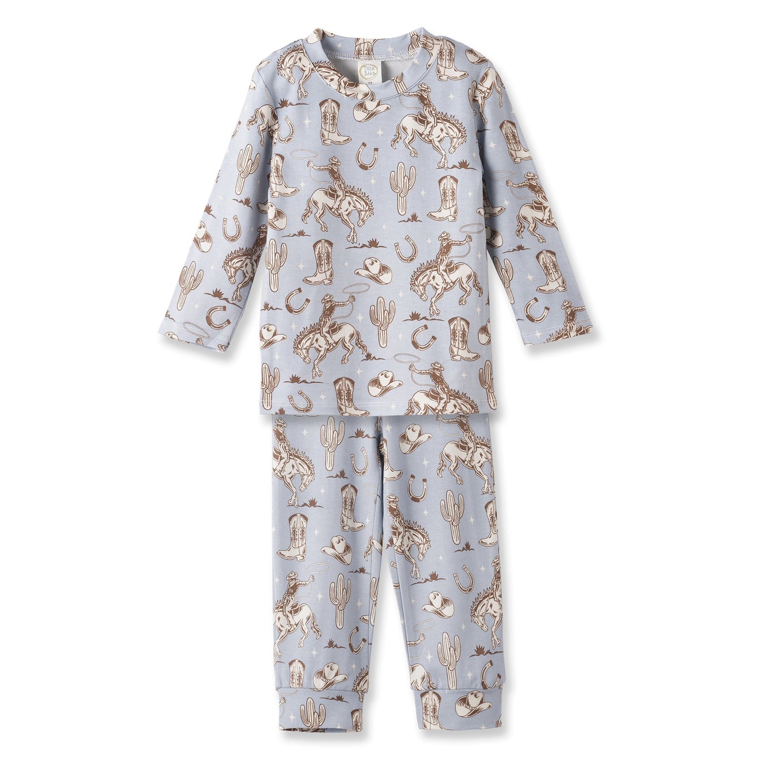 Tesa Babe Wild Wrangler/Blue Cowboy Western Bamboo Kids Pajama Set - 