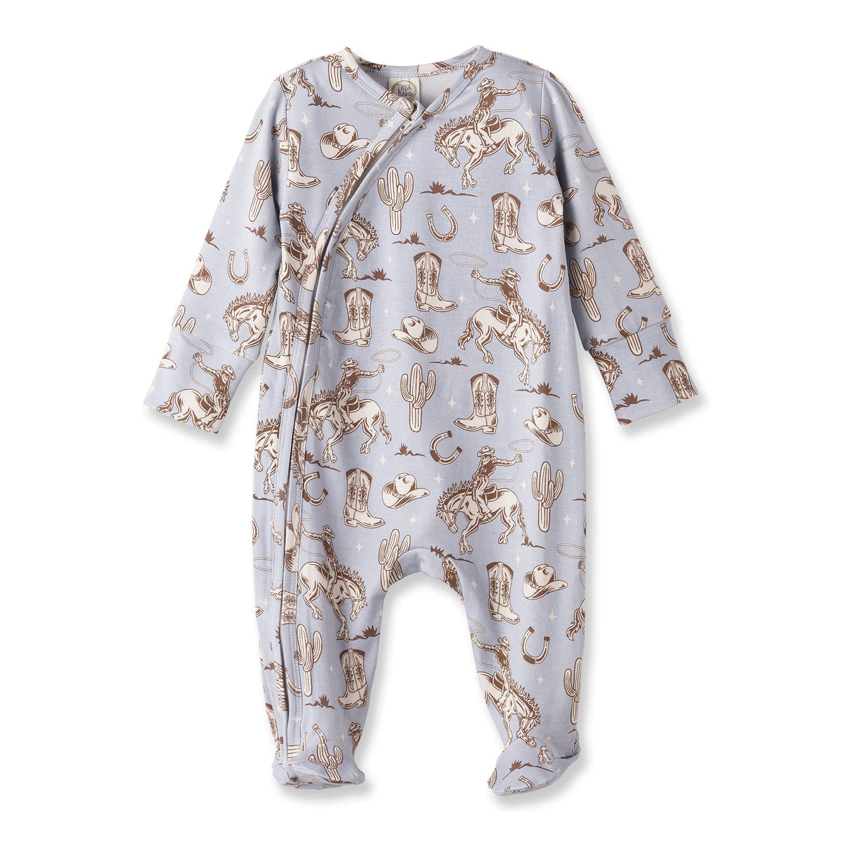 Tesa Babe Wild Wrangler/Blue Western Baby Boy Bamboo Zipper RomperEveretts Place