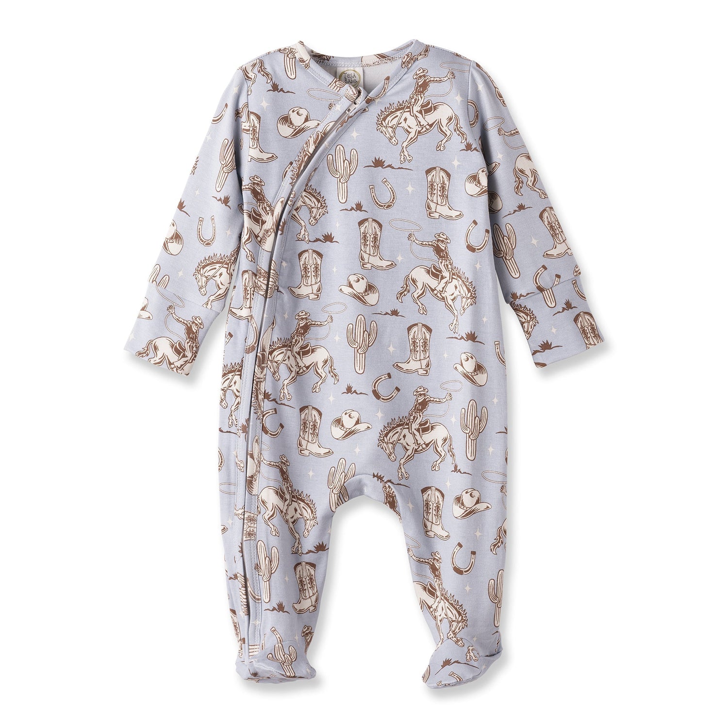Tesa Babe Wild Wrangler/Blue Western Baby Boy Bamboo Zipper RomperEveretts Place